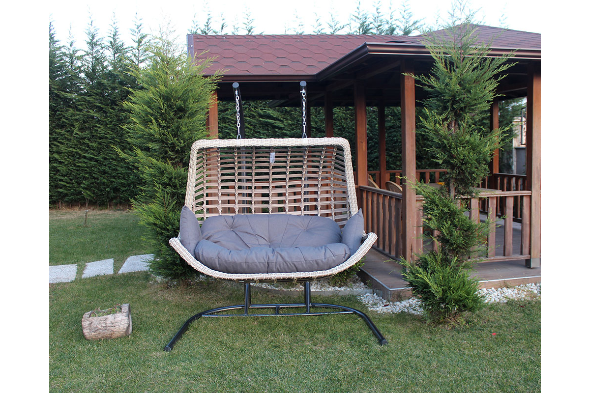 Rattan Salıncak İkili Capi
