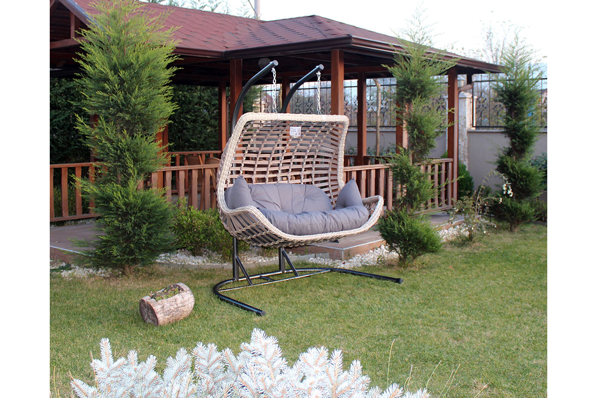 Rattan Salıncak İkili Capi