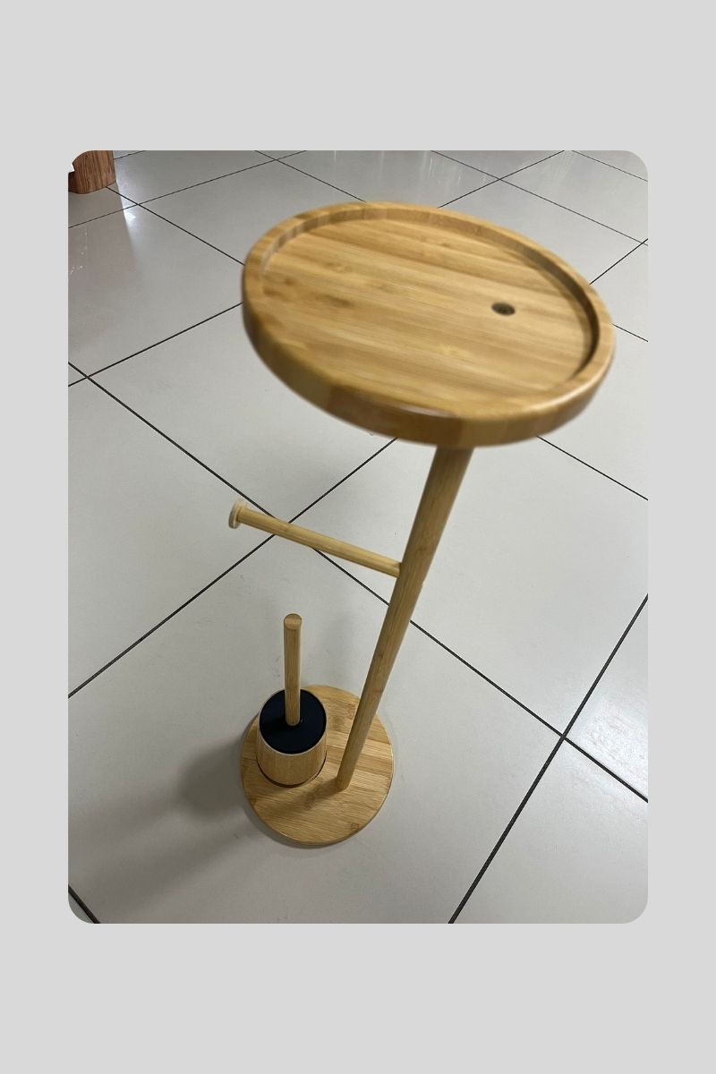 Bambu Standlı Yedekli Wc Kağıtlık+Fırça 3844
