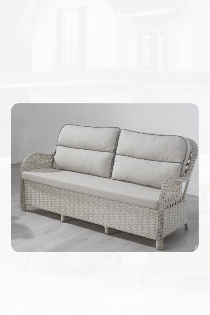 Cakha Midye Hasır Oturma Grubu 3 Lü 80x140 Cm