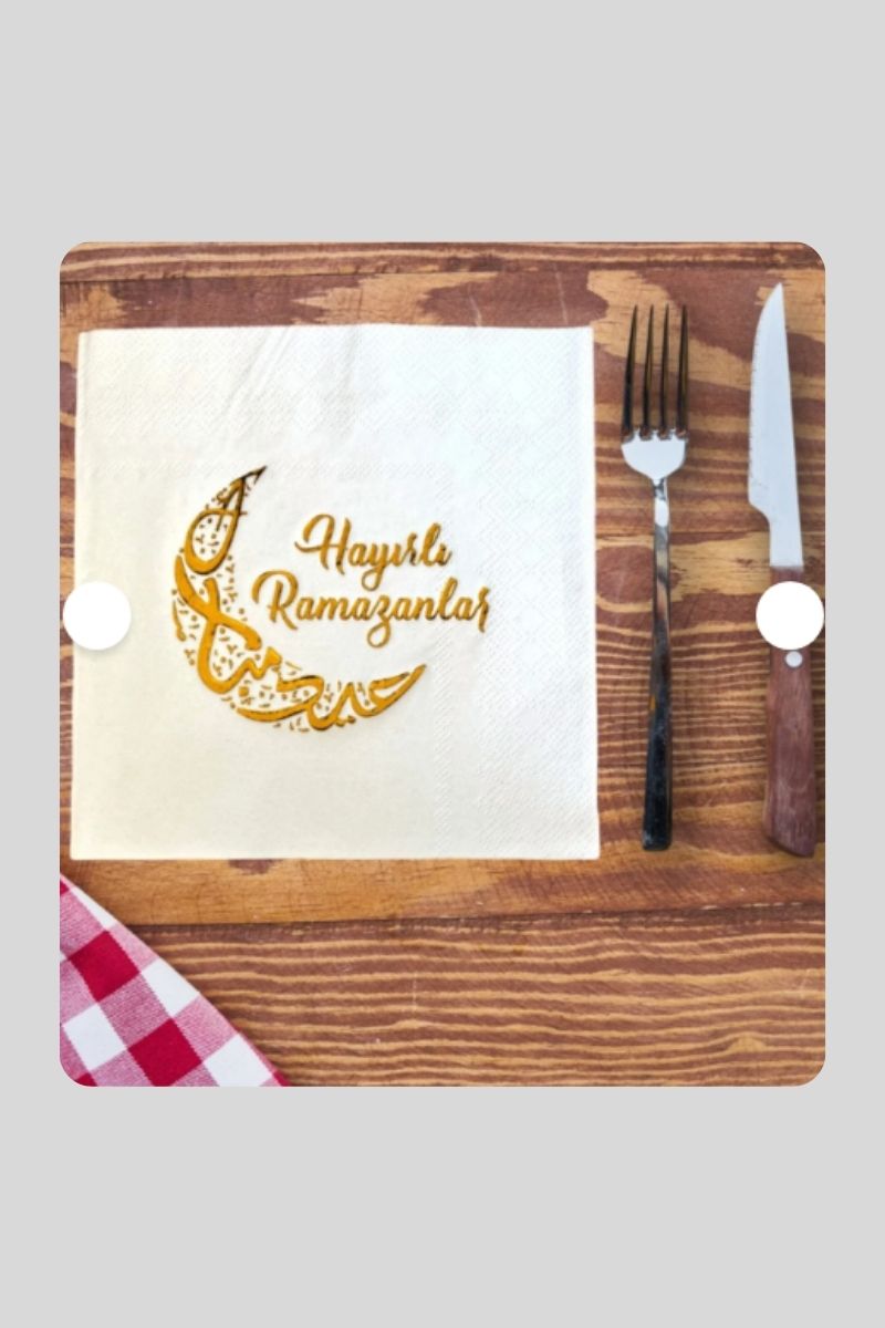 Desenli Peçete Ramazan Kare-Dikd.