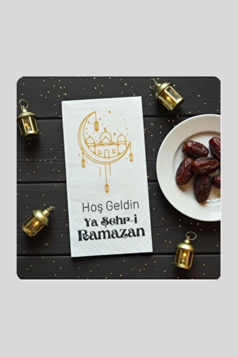 Desenli Peçete Ramazan Kare-Dikd.