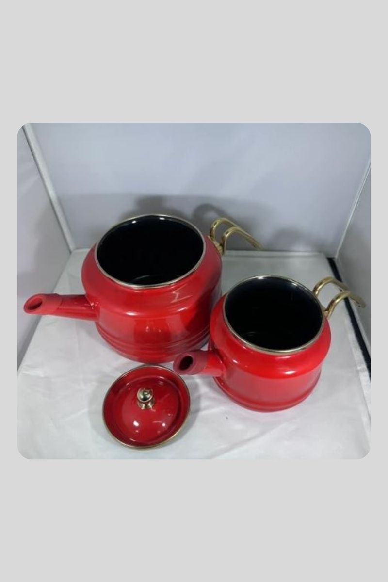 Emaye Çaydanlık Renkli Heybeli