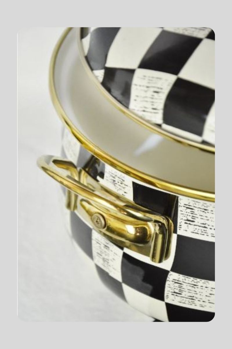 Emaye Damalı Tencere 18 Cm 201124