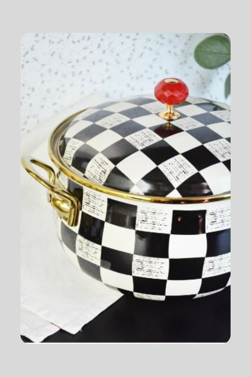 Emaye Damalı Tencere 20 Cm 201125