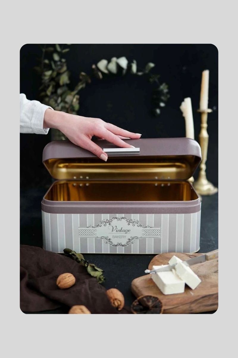 Metal Ekmeklik Desenli Dikd. 36x20 cm