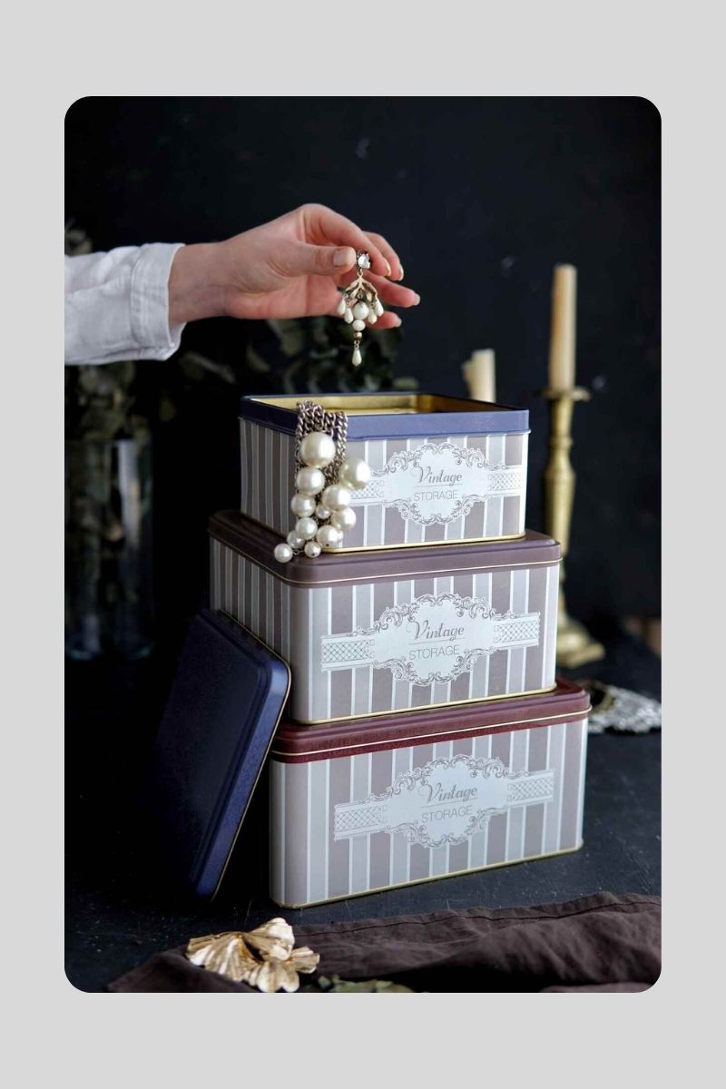 Metal Kare Kutu 3 lü