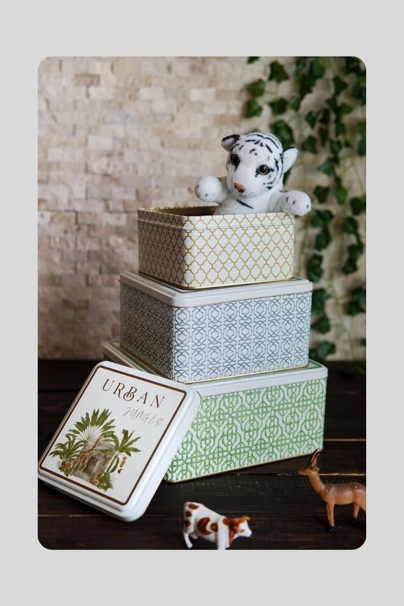 Metal Kare Kutu 3 lü