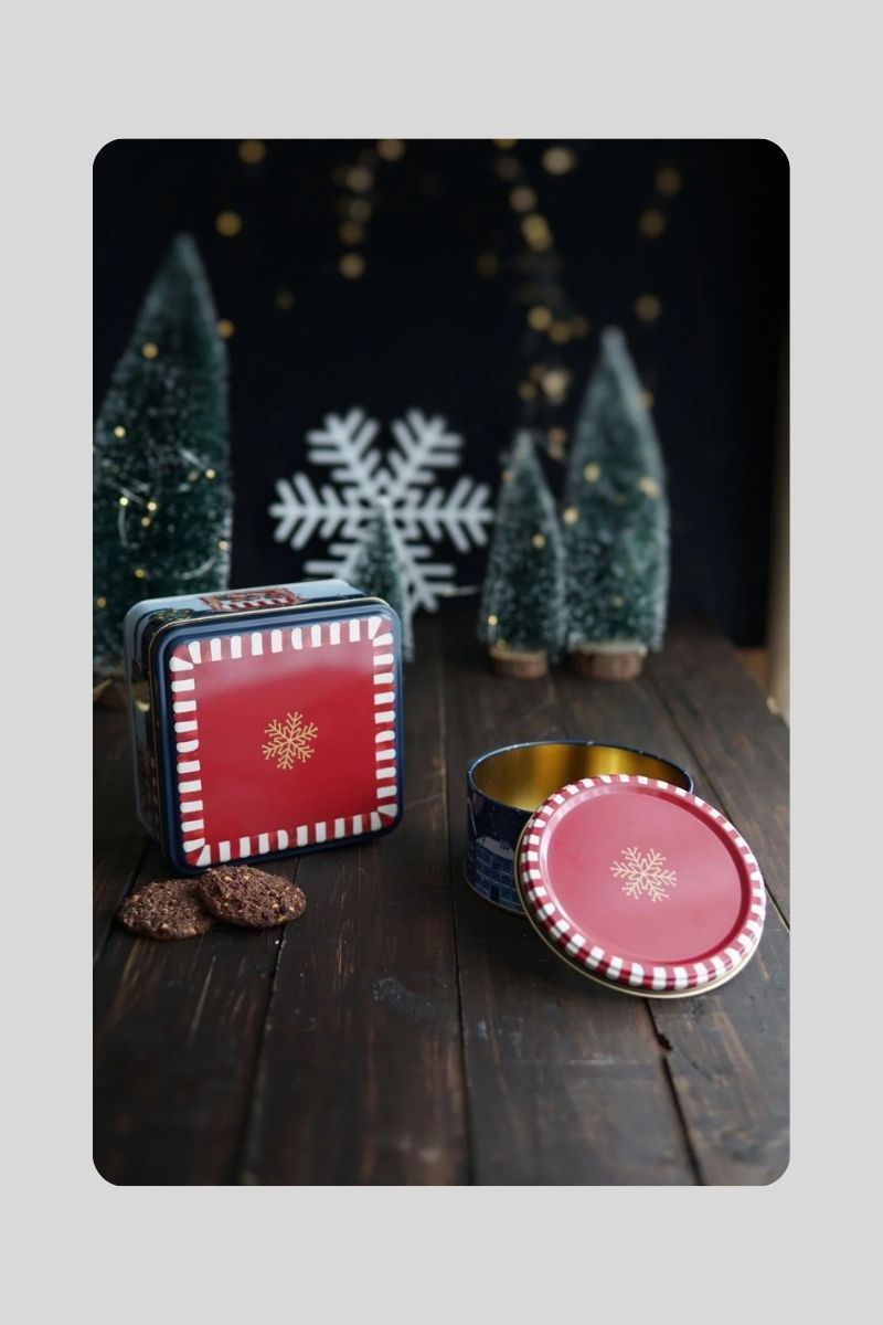 Metal Kare-Yuvarlak Kutu 2 li