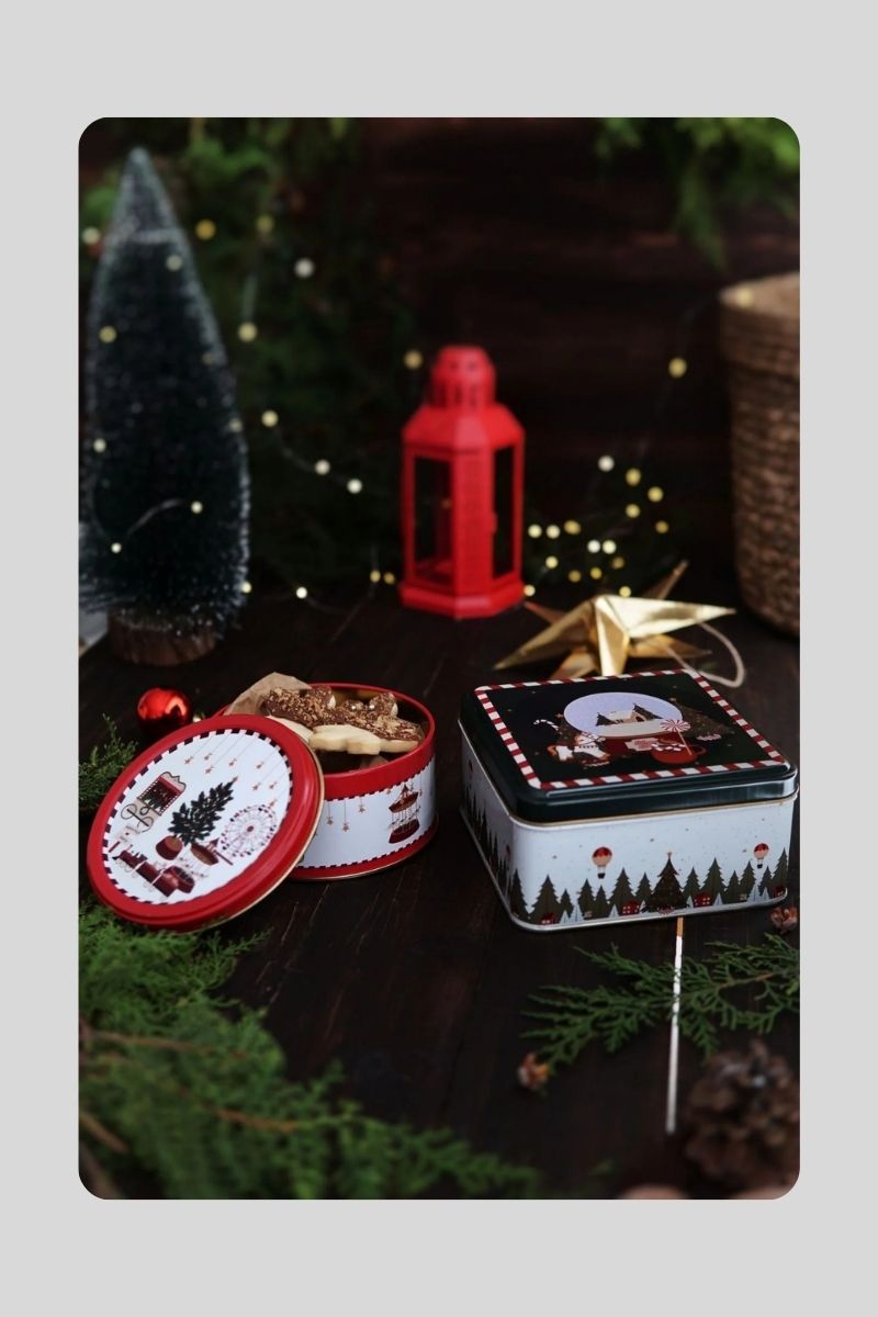 Metal Kare-Yuvarlak Kutu 2 li