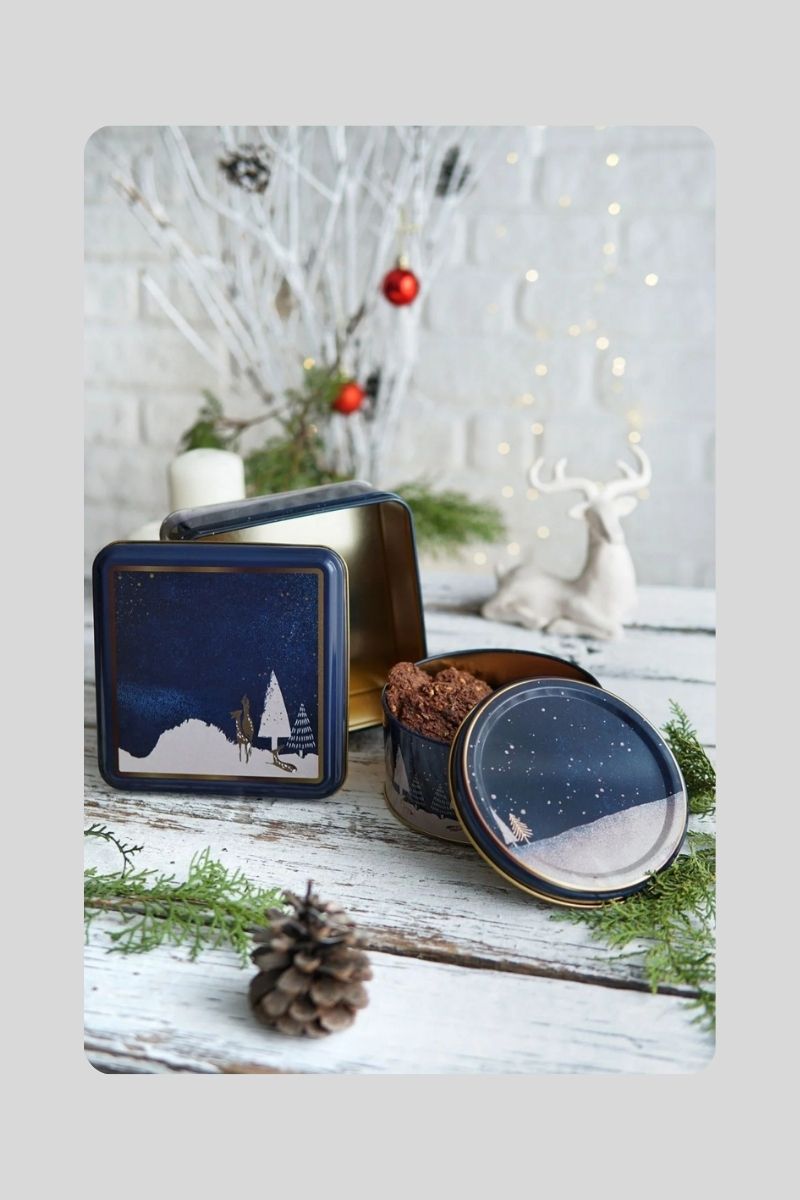 Metal Kare-Yuvarlak Kutu 2 li