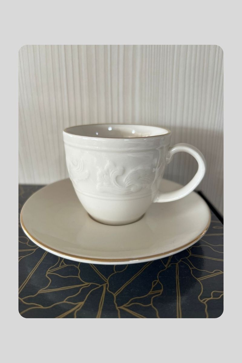 Porline Yaldızlı Kahve Fincanı 6 Lı