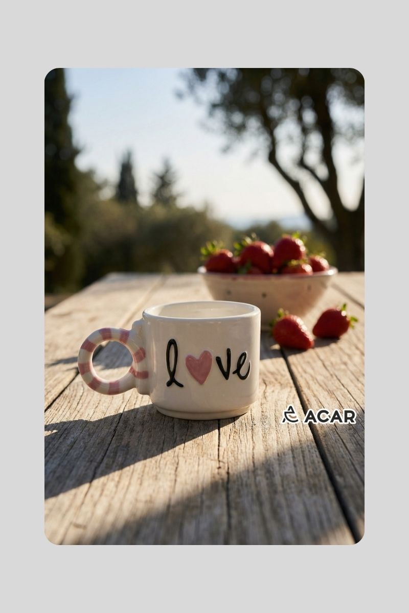 Porselen Kupa Valentine 9031