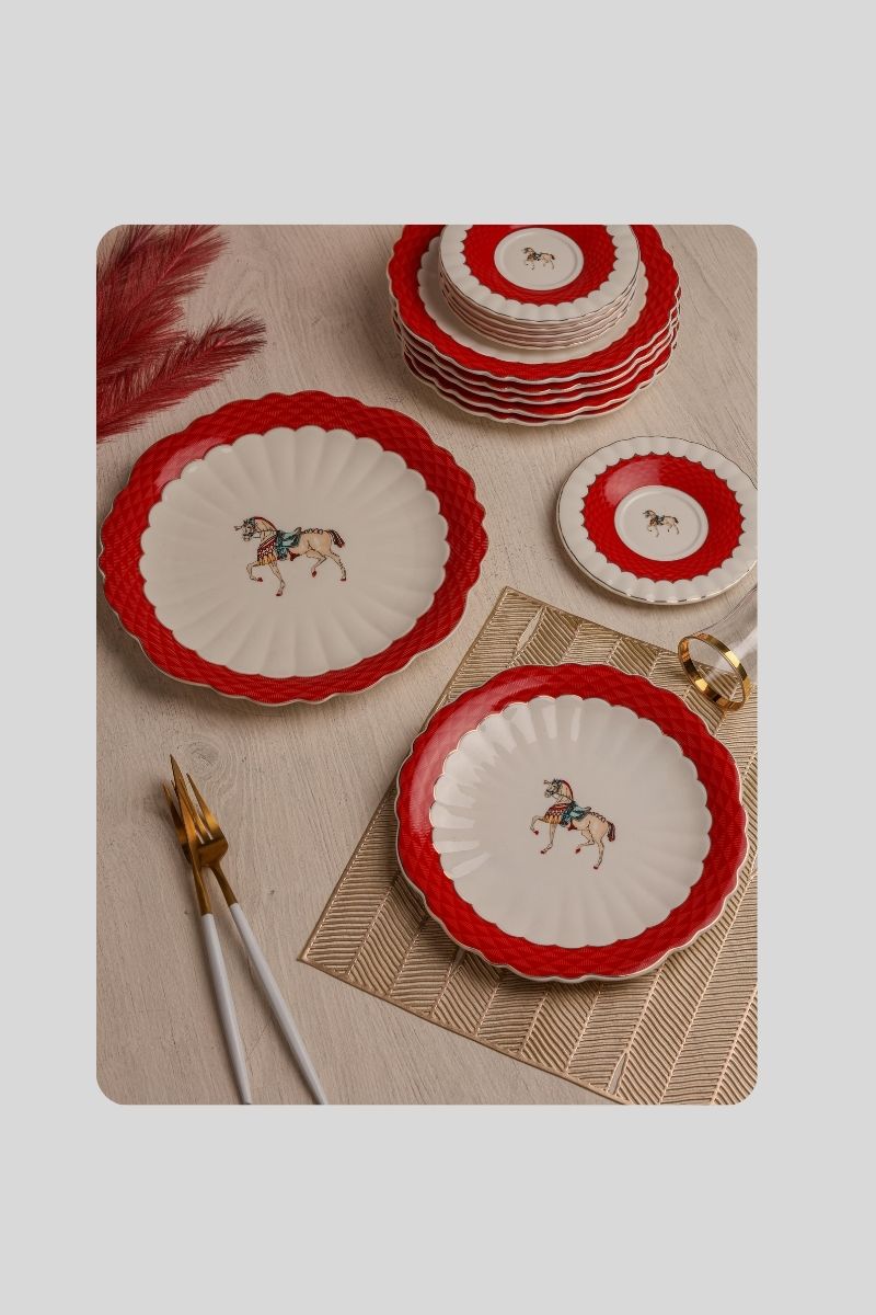 Royal Charme Kırmızı Pasta Seti 7 Prç 0134