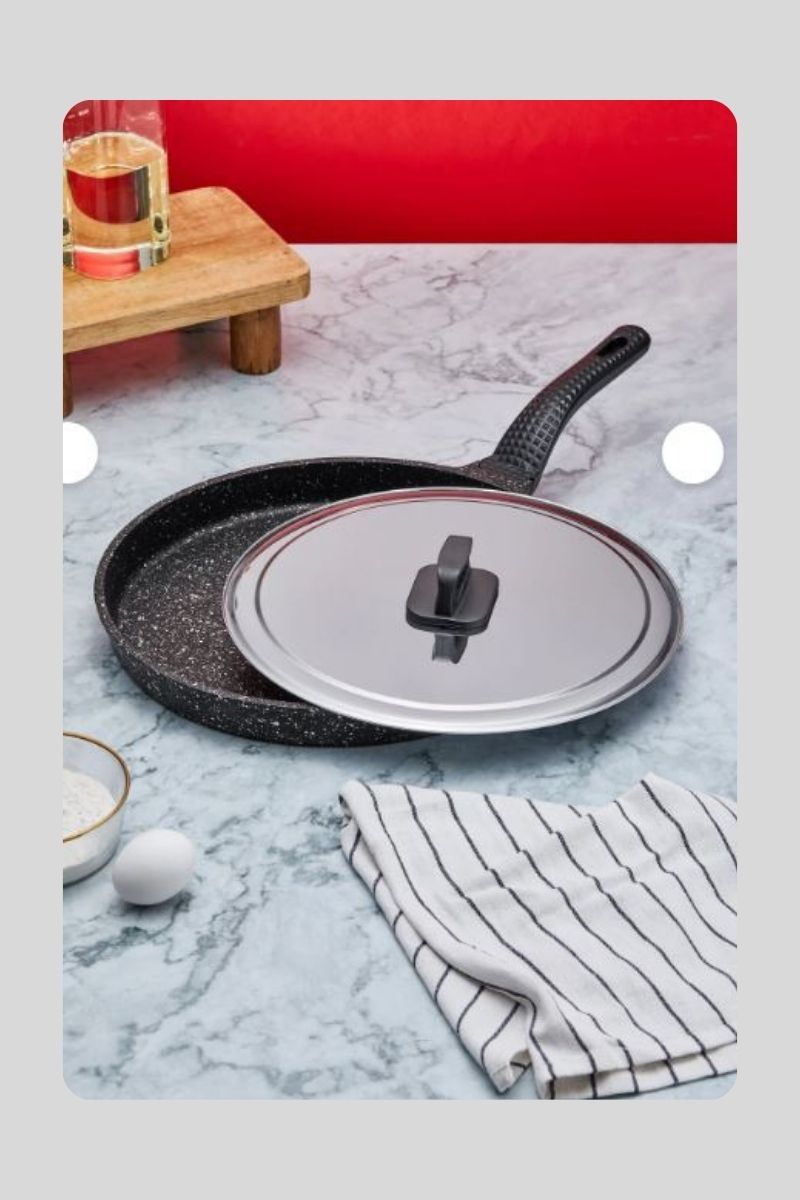 Taç Döküm Balık Tavası Kapaklı 34 cm 8142