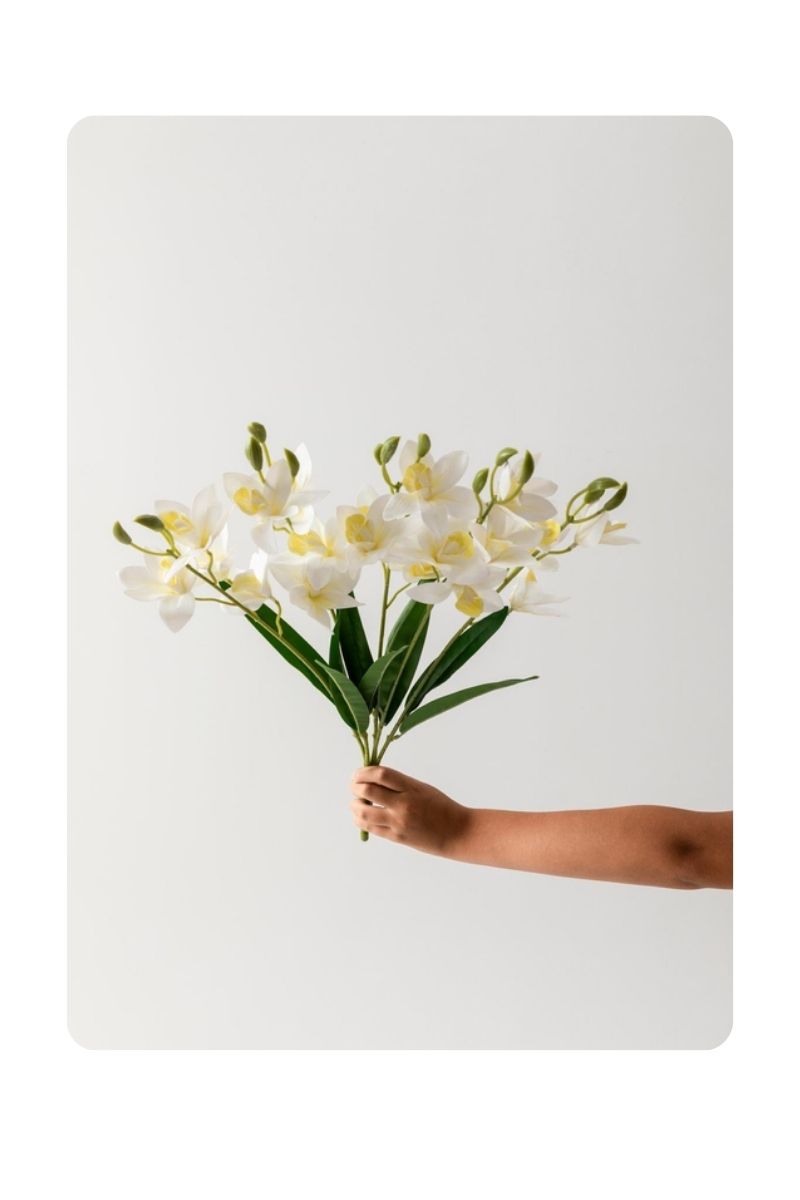 Yapay Çiçek Islak Orkide Buketi 57 cm