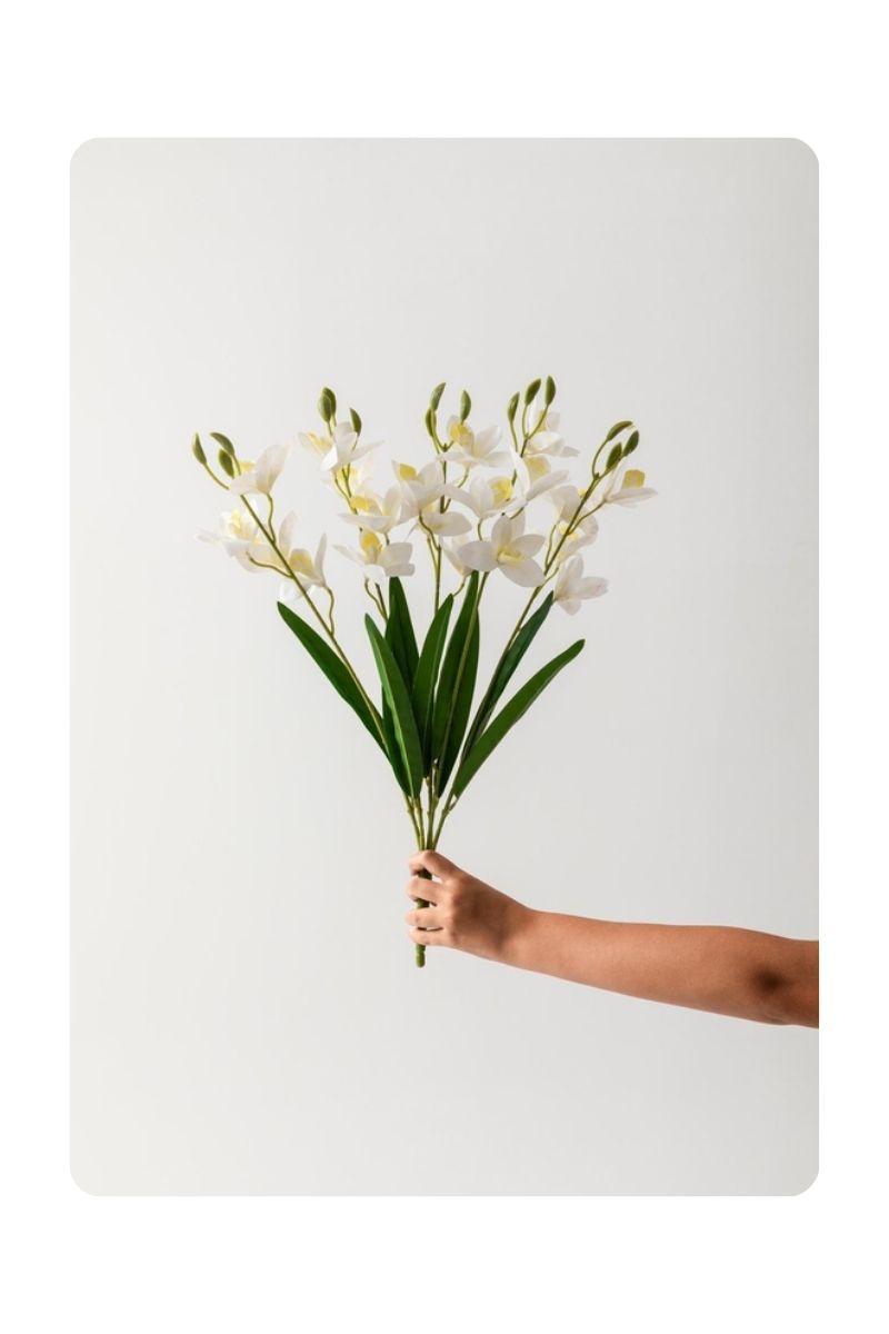 Yapay Çiçek Islak Orkide Buketi 57 cm